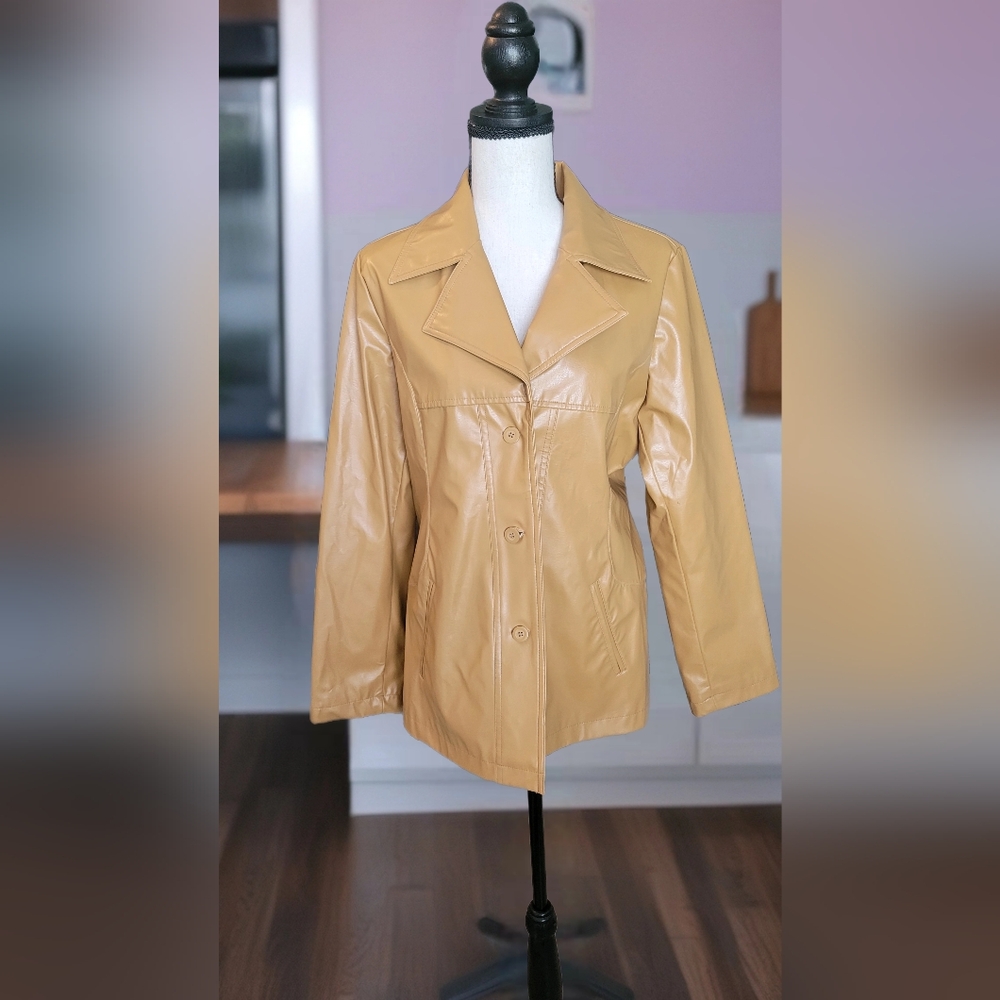 Y2K Rave Faux Leather Jacket Sz M
